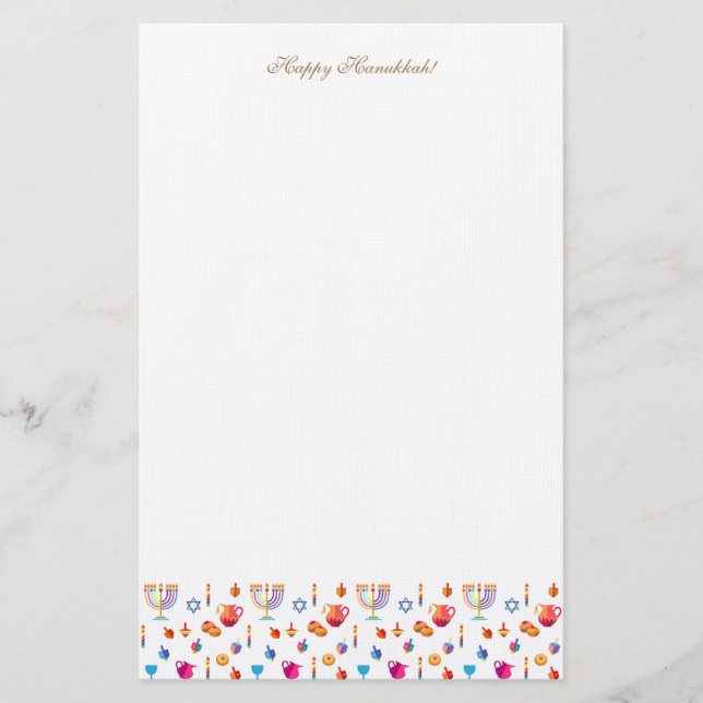 Happy Hanukkah Party Festival of lights Beautiful Stationery (Front)