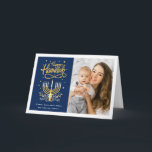 Happy Hanukkah Peace Love Latkes Lights Photo Holiday Card<br><div class="desc">Send your Wishes with this Holiday Photo card that feature a Stunning Happy Hanukkah Script and Symbol to highlight your greeting message.</div>