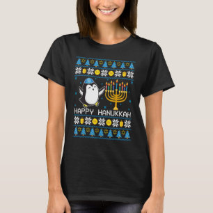 Happy Hanukkah Penguin Ugly Sweater Jewish Chanuka