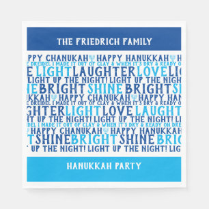 HAPPY HANUKKAH Personalized Holiday Wishes Napkin