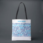 HAPPY HANUKKAH Personalized Holiday Wishes Tote B Bag<br><div class="desc">Our HAPPY HANUKKAH Holiday Wishes Tote says it all (really) ! This practical bag is a fantastic way to share your good wishes for a Happy Chanukah. A great gift that is sure make people smile. Includes LOVE LIGHT LAUGHTER. I have a little dreidel, Shine Bright, and Light up the...</div>