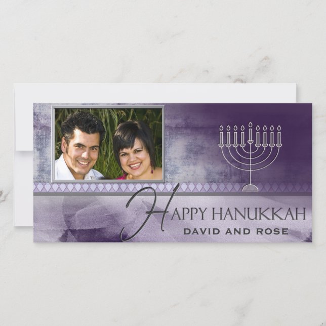 HAPPY HANUKKAH  Photo Greeting Card template (Front)