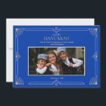 Happy Hanukkah Photo Holiday Card<br><div class="desc">Send Hanukkah greetings along with a favorite photo with this handsome holiday card. (Photo by wirestock on Freepik). The card is easy to customize with your wording, font and font color. Not exactly what you're looking for? All our products can be custom designed to meet your needs at no extra...</div>
