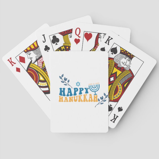 Happy Hanukkah Playing Cards (Back)