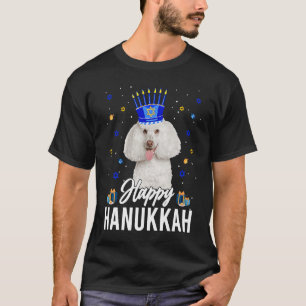 Happy Hanukkah Poodle Menorah Hat Jewish Hanukkah T-Shirt