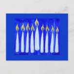 Happy Hanukkah Postcard<br><div class="desc">From an acrylic painting. Please fell free to personalize this postcard add text or change the border colour.</div>