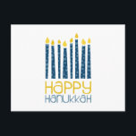 Happy Hanukkah Postcard<br><div class="desc">These Hanukkah candles will make your decor perfect.  Perfect on towels or placemats.</div>