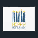 Happy Hanukkah Postcard<br><div class="desc">These Hanukkah candles will make your decor perfect. Perfect on towels or placemats.</div>