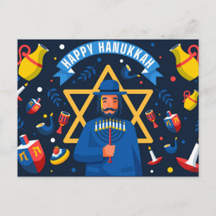 Happy Hanukkah Postcard