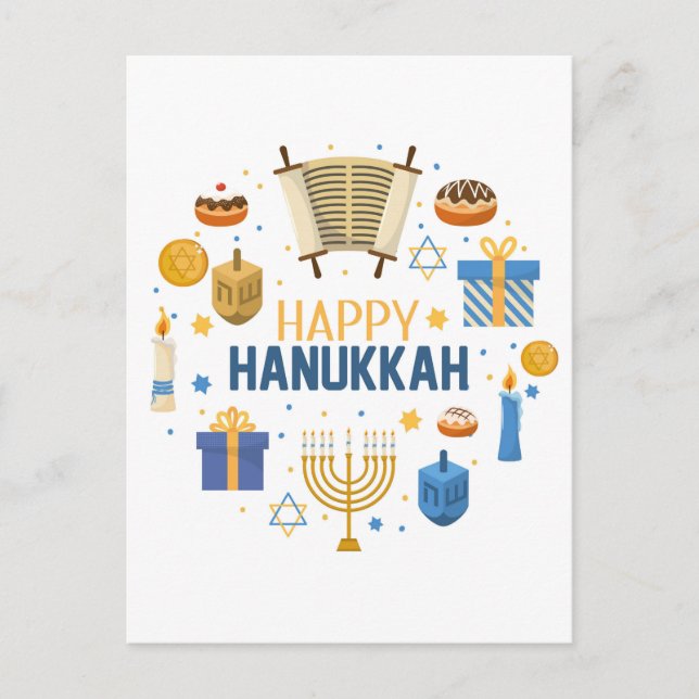 Happy Hanukkah Postcard (Front)