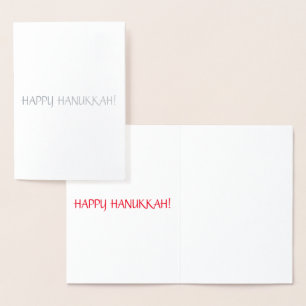 Happy Hanukkah, Red int. letters - silver / gold Foil Card