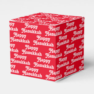 "Happy Hanukkah" red white Holiday Gift Favor Box