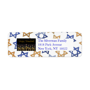 Happy Hanukkah! Return Address Label Template