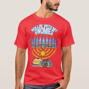 Happy Hanukkah Rollin With My Gnomies Jewish Xmas  T-Shirt
