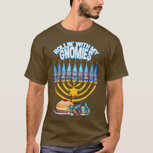Happy Hanukkah Rollin With My Gnomies Jewish Xmas  T-Shirt