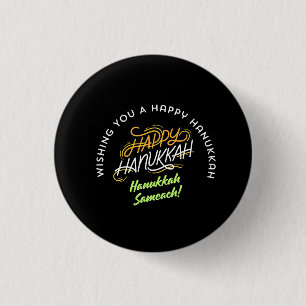 Happy Hanukkah Sameach! 1 Inch Round Button