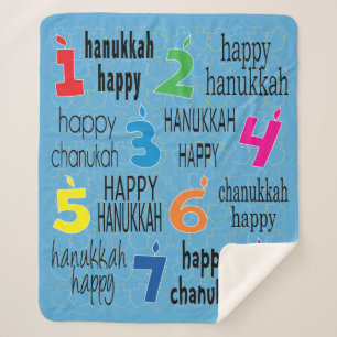 Happy Hanukkah Sherpa Dreidels Blanket/Medium Sherpa Blanket