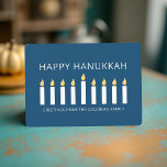 Happy Hanukkah | Simple and Modern Candle Greeting Holiday Card<br><div class="desc">This is a simple, minimalist and modern design of the Menorah or temple candlesticks.</div>