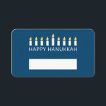 Happy Hanukkah | Simple and Modern Candle Greeting Place Card<br><div class="desc">This is a simple,  minimalist and modern design of the Menorah or temple candlesticks.</div>