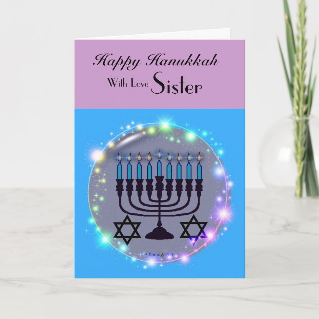 Happy Hanukkah ~ Sister Holiday Card (Front)