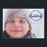 Happy Hanukkah Snow Bubbles Holiday Photo Card<br><div class="desc">Stylish and cute Happy Hanukkah Snow Bubbles Holiday Photo Card is perfect for all your friends and family this holiday season.  Customize the text with your family name and the year and swap out the picture for a photo of your kids,  pet,  or the whole family.</div>