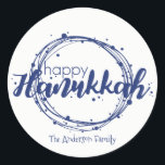 Happy Hanukkah Snow Bubbles Sticker Gift Tag<br><div class="desc">Cute and stylish Happy Hanukkah Snow Bubbles Sticker Gift Tag is perfect for your holiday gift giving needs.  There are other products we have that match this design.</div>