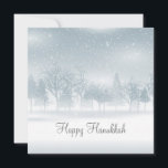 Happy Hanukkah Snow Scene Nature Pretty Jewish Holiday Card<br><div class="desc">Beautiful Hanukkah card.  A pretty snow scene at dusk showing the beauty of nature. Enjoy the lovely season with your family and friends.</div>