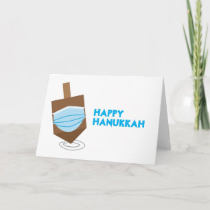 Happy Hanukkah - Spinning top with face mask Card