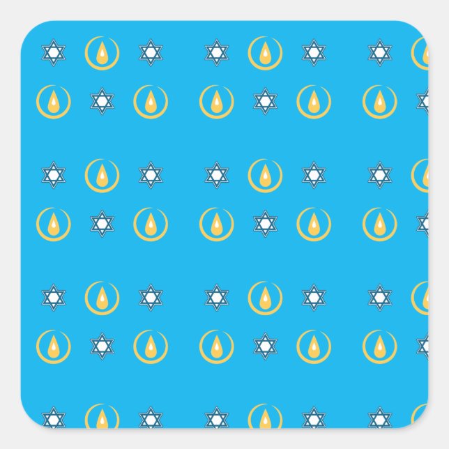 Happy Hanukkah Square Sticker (Front)