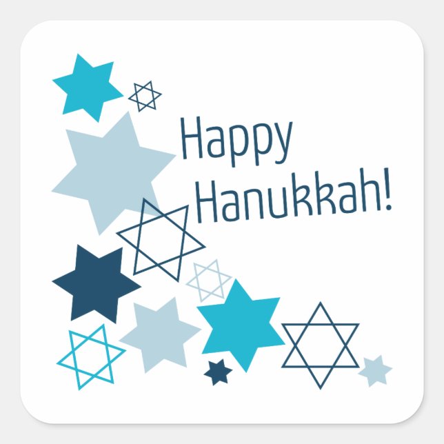 Happy Hanukkah! Square Sticker (Front)