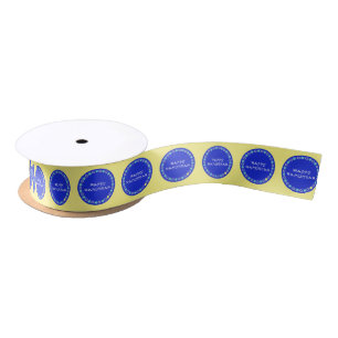 Happy Hanukkah Star Circle Satin Ribbon