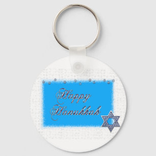 happy hanukkah star keychain