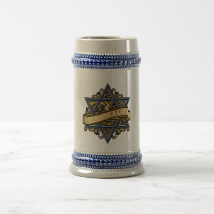 Happy Hanukkah Star of David Beer Stein