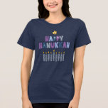 Happy Hanukkah Star Of David Candles Modern Jewish<br><div class="desc">This modern holidays design features the text "Happy Hanukkah" in modern typography accented with a Star of David and candles #hanukkah #jewish #hanukkahtshirts</div>