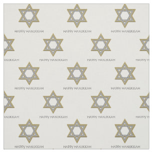 HAPPY HANUKKAH   Star of David Customizable Text Fabric