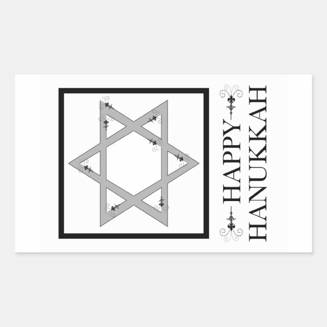 happy hanukkah (star of david elegance) sticker (Front)