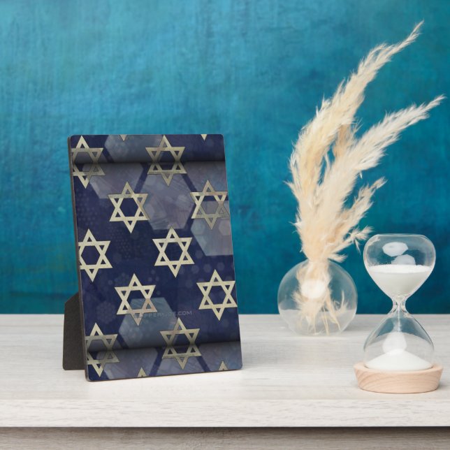 Happy Hanukkah Star of David menorah Dreidel Slipp Plaque (Side)