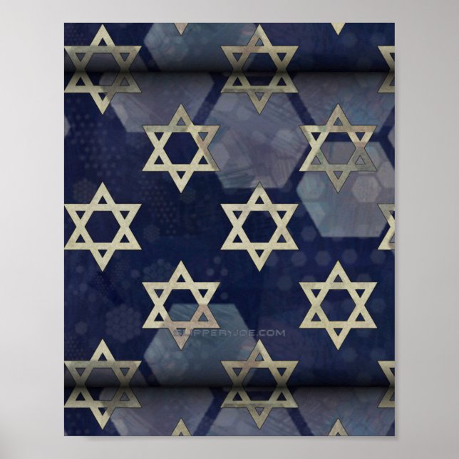 Happy Hanukkah Star of David menorah Dreidel Slipp Poster (Front)