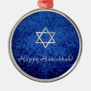 Happy Hanukkah Star of David Metal Ornament
