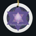 Happy Hanukkah! Star of David MultiColored Ceramic Ornament<br><div class="desc">Do you want to commemorate a special occasion this year? This is a perfect way! Add text if you want!</div>