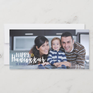 Happy Hanukkah Star of David Photo Card