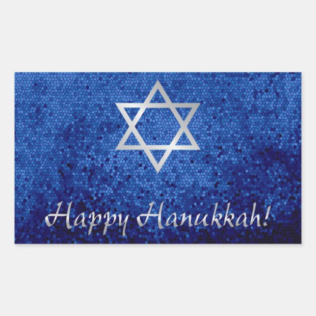 Happy Hanukkah Star of David Sticker (Front)