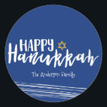Happy Hanukkah Star of David Sticker Gift Tag<br><div class="desc">Cute and stylish Happy Hanukkah Star of David Sticker Gift Tag is perfect for your holiday gift giving needs.  There are other products we have that match this design.</div>