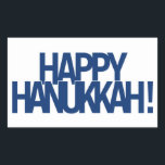 Happy Hanukkah Sticker<br><div class="desc">Happy Hanukkah! Happy Chanukah! Either way you spell it, celebrate happily with family and friends.</div>