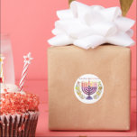 Happy Hanukkah Stickers<br><div class="desc">This cute Hanukkah pattern is an eye-catcher! It's a fun and funky way to dress up decor,  gifts,  apparel,  and household items for the occasion. Check out my store for more pattern items and gift ideas,  or combine items to create an interesting gift package!</div>