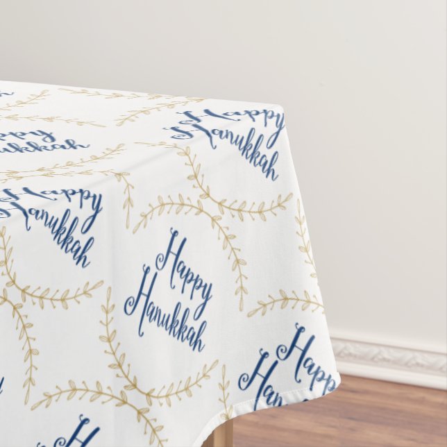 Happy Hanukkah Tablecloth (In Situ)