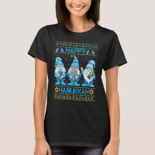 Happy Hanukkah Three Gnomes Jewish Gnome  Chanukah T-Shirt