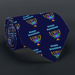 Happy Hanukkah Tie<br><div class="desc">Personalized gifts that say "Happy Hanukkah" feature Jewish Star and candles ready to light each special night.  Happy holidays and have a wonderful New Year!</div>