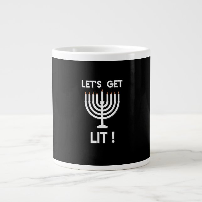 Happy Hanukkah Tis The Season Get Large Coffee Mug (Front)