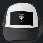 Happy Hanukkah Tis The Season Get Trucker Hat<br><div class="desc">Happy Hanukkah Tis The Season Get: A joyful Hanukkah design celebrating the festival of lights. Perfect for sharing warmth and laughter. Bright,  festive,  and inclusive.</div>